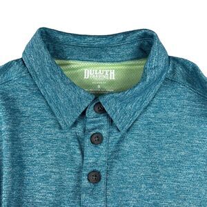 Duluth Trading Polo Shirt Men's Small Blue Relaxed Fit Short Sleeve Casual